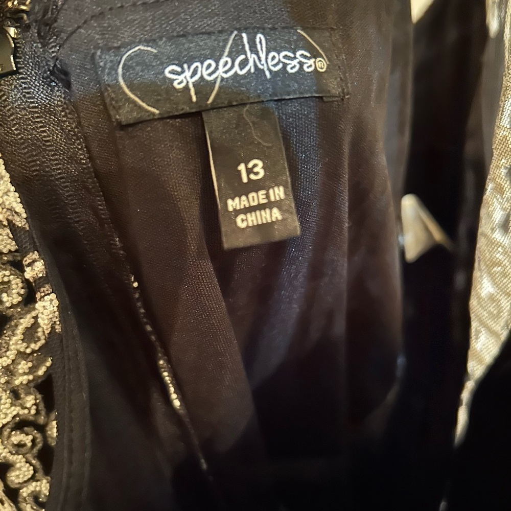 Cocktail dress, semi formal black dress with white appliqué with shimmer